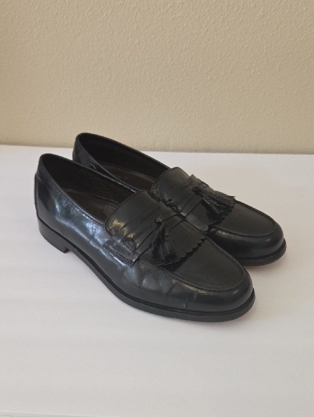 Nunn Bush Black Leather Tassel Penny Loafers Size 11.5